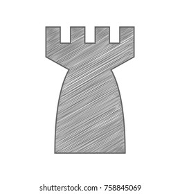 Shield icon illustration. Vector. Shaded gray icon on white background. Isolated.