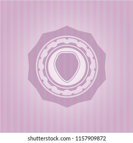 shield icon inside badge with pink background