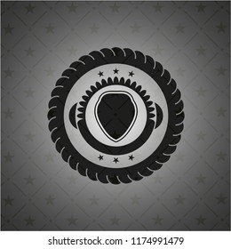 shield icon inside black emblem. Vintage.