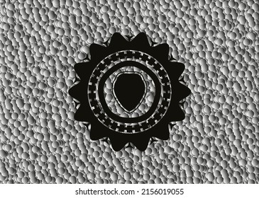 shield icon inside black emblem with bubbles background. Vector Illustration. Detailed. 