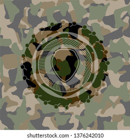 shield icon inside camo texture