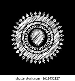 shield icon inside chalkboard emblem