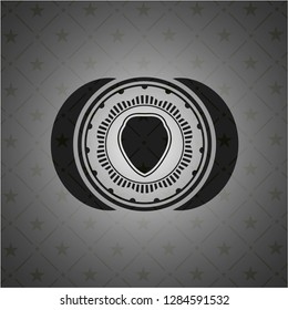 shield icon inside dark badge