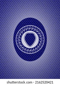 icono de escudo dentro del emblema con fondo de alta calidad de jean. 