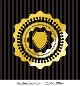 shield icon inside gold badge or emblem