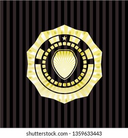 shield icon inside gold badge