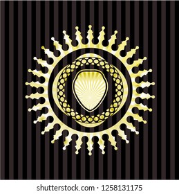 shield icon inside gold shiny emblem