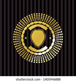 shield icon inside gold shiny emblem