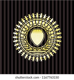 shield icon inside golden emblem