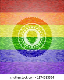 shield icon inside lgbt colors emblem 