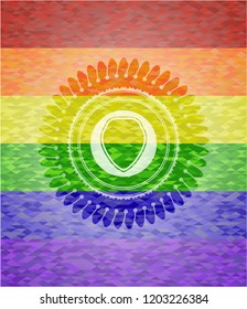 shield icon inside lgbt colors emblem 