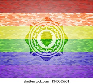 shield icon inside lgbt colors emblem 