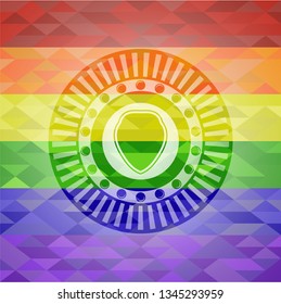 shield icon inside lgbt colors emblem 