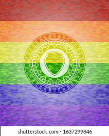 shield icon inside lgbt colors emblem 