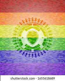 icono de escudo dentro del emblema de colores de lgbt 