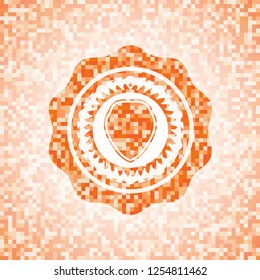 shield icon inside orange mosaic emblem