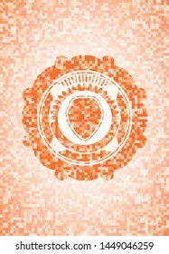shield icon inside orange mosaic emblem
