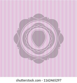 shield icon inside pink emblem. Vintage.