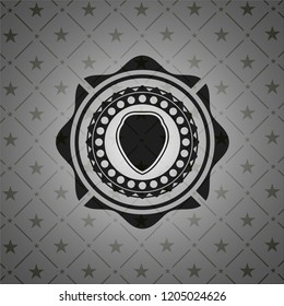shield icon inside realistic dark emblem