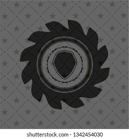 shield icon inside realistic dark emblem