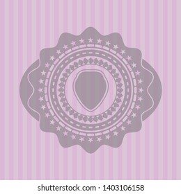 shield icon inside realistic pink emblem