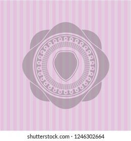 shield icon inside retro pink emblem