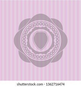 shield icon inside retro pink emblem