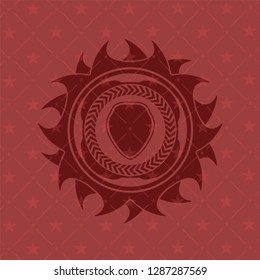 shield icon inside retro red emblem