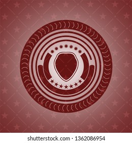 shield icon inside retro red emblem