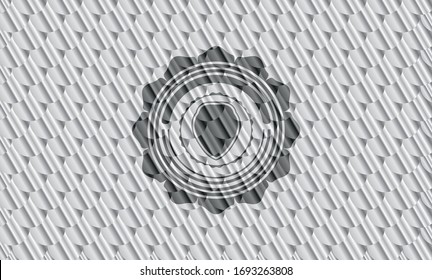 Schildsymbol in silbernem Emblem. Skaliert Muster. Vektorillustration Illustration. Detaillierte Angaben.