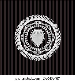 shield icon inside silvery shiny emblem