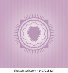 shield icon inside vintage pink emblem