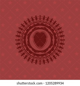 shield icon inside vintage red emblem