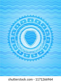 shield icon inside water representation badge.