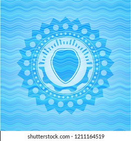 shield icon inside water representation badge.