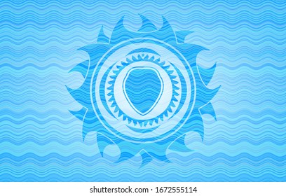 shield icon inside water wave representation badge.