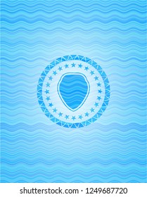 shield icon inside water wavec oncept emblem.