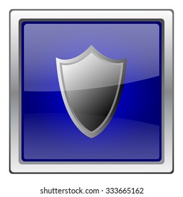 Shield icon. Internet button on white background. EPS10 vector.