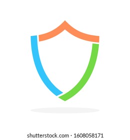 Shield icon isolated. Color vector shield icon. Abstract Shield in flat style.