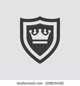 Shield icon isolated of flat style. Vector illustration.