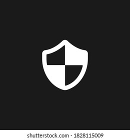 Shield icon isolated on dark background. Protection symbol modern, simple, vector, icon for website design, mobile app, ui. Vector Illustration