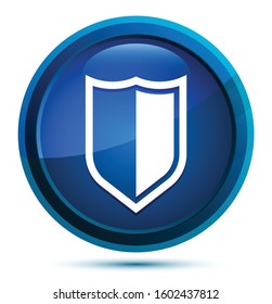 Shield icon isolated on elegant blue round button illustration