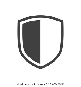 Shield icon isolated on white background. Vector illustration.