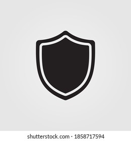 Shield icon isolated on white background. Protection symbol for healthcare concept. Shield symbol for network security, internet privacy related web site, app, UI design.