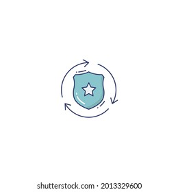Icono de escudo aislado en fondo blanco