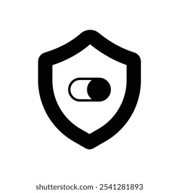 Shield icon isolated on a white background. Vector illustration.