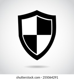 Shield icon isolated on white background. Vector art.