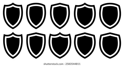 Shield icon isolated on white background