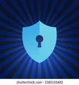 Shield icon with keyhole. Cyber security concept. Privacy protection or safety symbol