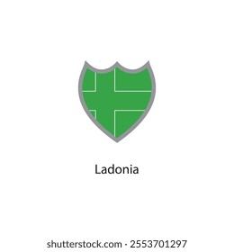 Shield icon of Ladonia flag. Simple vector illustration.